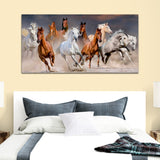 Red & White Running Horses Wall Paintings & Art