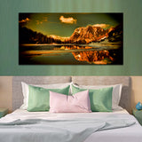 Red Mountain with Green Forest Canvas Wall Painting & Art