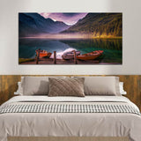 Beautiful Mountain Forest with River Inside Boat Wall Painting