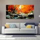 Waterfall Mangrove Autumn Landscape Living Room Decoration Canvas Wall Painting