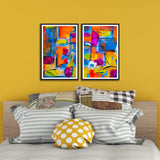 Beautiful Premium Colorful Abstract Set of 2 Wall Frames