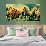 Seven Horses Running at Sunrise Premium Canvas Wall Painting