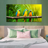 Three Blue and Yellow Parrots  Canvas Wall Painting