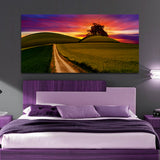 Beautiful Green Garden with Sunrise Canvas Wall Painting