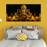 Premium Golden Lord Ganesha Canvas Wall Paintings
