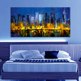 Abstract City Inside Water Canvas Wall Painting