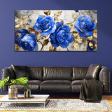 Lotus Flower White-Blue Canvas Wall Painting