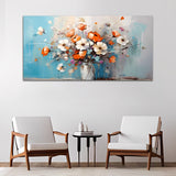 Flower Orange-Off White Canvas Wall Painting