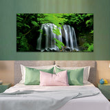 Waterfall Green Forest Canvas Wall Painting