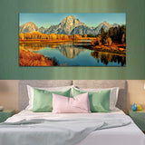 Beautiful Mountain with Yellow Forest Canvas Wall Painting