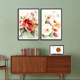 Beautiful Premium Colorful Flower Set of 2 Wall Frame