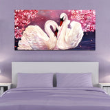 Beautiful Two White Peacock under Water Canvas Wall Painting
