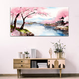 Pink with Blue sky Canvas Wall Painting