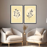 Beautiful Flower plant Abstract Set of 2 Wall Frames