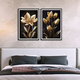 Beautiful Flower and Bud Set of 2 Wall Frames