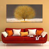 Abstract Yellow Tree Canvas Wall Painting & Art