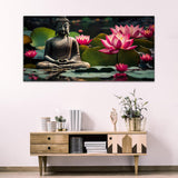Meditating Buddha With Pink Lotus Wall Painting