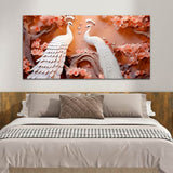 Two Beautiful White Peacock Canvas Wall Painting