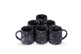 MITHILA HANDICRAFTS Shine Coffee Mug Set of 6 Ceramic Tea Mugs, Microwave Safe Coffee Mugs,Ceramic Tea Cups (280 ml Each) (Black)