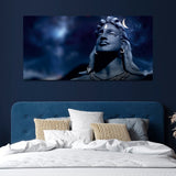 Lord Shiva with Moon on the Head Canvas Wall Painting
