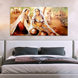 Rajasthani Village Art with Woman Wall Painting