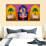 Beautiful Lord Krishna Pichwai Canvas Wall Painting