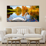 Beautiful White Duck under Water Canvas Wall Painting