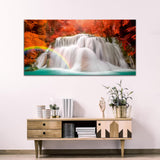 Jungle Rainbows with Waterfall Canvas Wall Painting