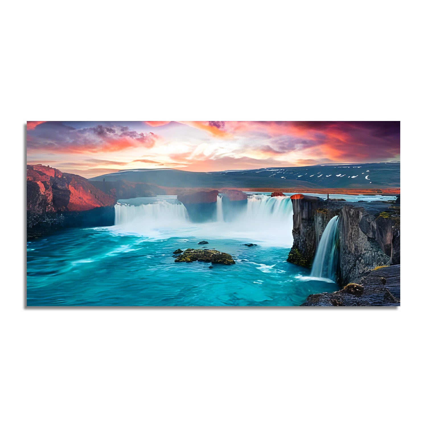 Modern Sunset Lake Forest Natural Scenery 3D Mural CanVas Wall Painting
