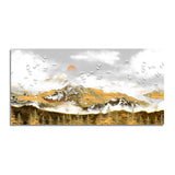 Golden Forest and Mountains Canvas Wall Painting
