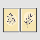 Beautiful Flower plant Abstract Set of 2 Wall Frames