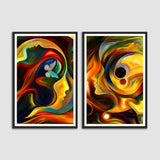 Beautiful Colorful Scenery & Arts Set of 2 Wall Frames