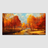 Beautiful Tree with River Canvas Wall Painting