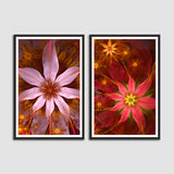 Beautiful Colorful Flower Set 2 Wall Frames
