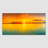 Beautiful Sunrises with Blue and Yellow Sea Wall Painting