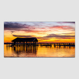 Beautiful River with Sunset Canvas Wall Painting & Arts