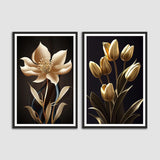 Beautiful Flower and Bud Set of 2 Wall Frames