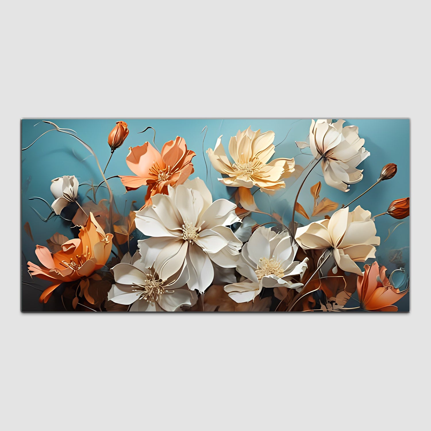 Flowers Multicolor Canvas Wall Painting