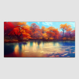 Beautiful Colorful Tree with River Wall Painting & Arts