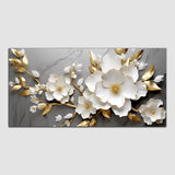 White and Yellow Flower Canvas Wall Painting & Arts
