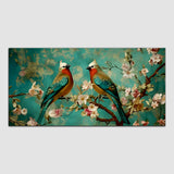 Two Birds Conversation at Pink Tree Canvas Wall Painting