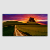 Beautiful Green Garden with Sunrise Canvas Wall Painting
