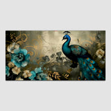 Beautiful Blue Peacock Canvas Wall Painting