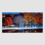 Beautiful Colorful Snow Tree Canvas Wall Painting