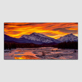 Sunrise with Beautiful Mountain and Forest Canvas Wall Painting