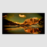 Red Mountain with Green Forest Canvas Wall Painting & Art