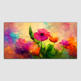 Flowers Off White- Gold Canvas Wall Painting