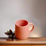 MITHILA HANDICRAFTS Shine Coffee Mug Ceramic Tea Mugs, Microwave Safe Coffee Mugs,Ceramic Tea Cups (280 ml Each) Set of 2 (Pink)