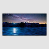 Beautiful City with Blue River Canvas Wall Painting