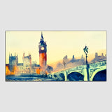 Beautiful City Green-White Canvas Wall Painting